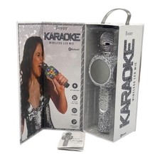 Poppy Karaoke Wireless LED Mic Silver One Size