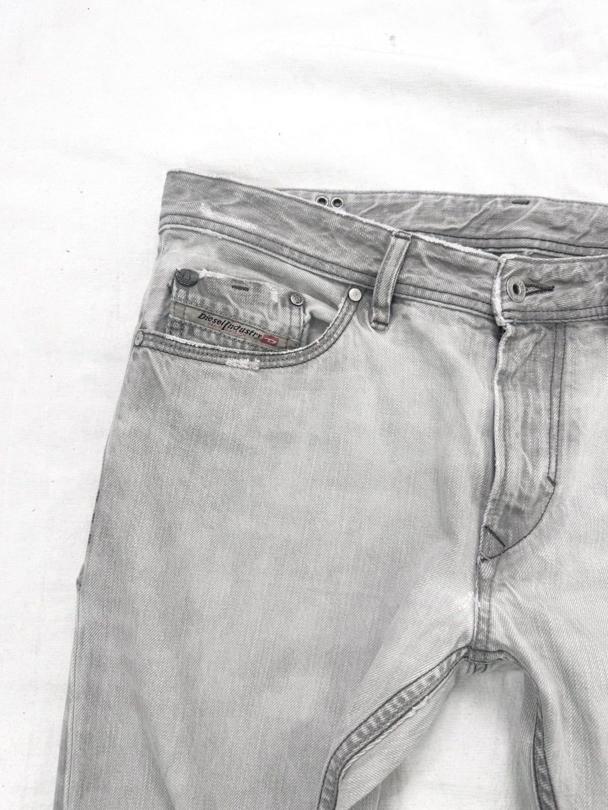 RARE Diesel x Adidas Originals Gray Jeans ADI-THANAZ Stretch Men's Size W33 L32 image 3