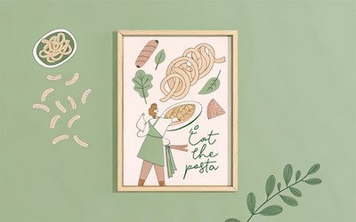 Eat the Pasta Italienische Zutaten Bunt Galerie Retro Küche Deko 0 1 Kunst