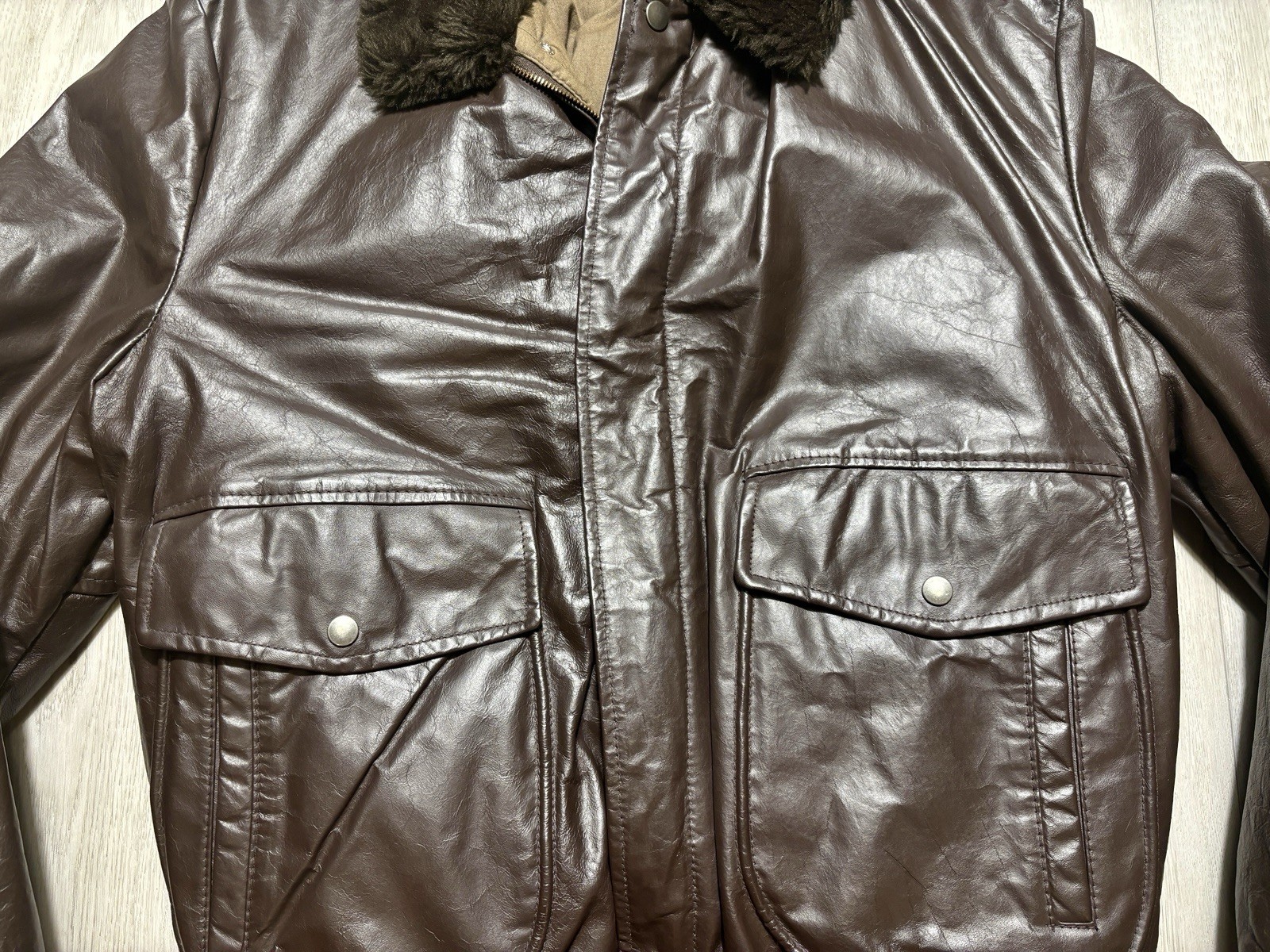Vintage Cooper A2 Leather Flight Jacket Bomber 48 X Tall USA Made Brown Aviator image 6