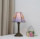 Vintage Tiffany Style Moon Stained Glass Table Lamp Bedside Decor Night Light