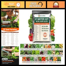 15,000 Heirloom Seeds - 32 Varieties | Non-GMO Survival Seed Vault | Garden Read
