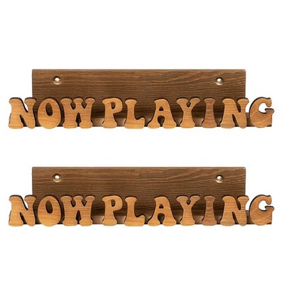 2X Now Playing Vinyl Record Stand Display Wall Mount Solid Wood Album Shelf1408