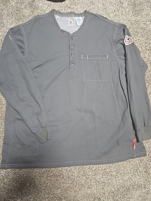Bulwark FR IQ Series Mens XL Regular Long Sleeve Fire Resistant Henley Lot Of 2