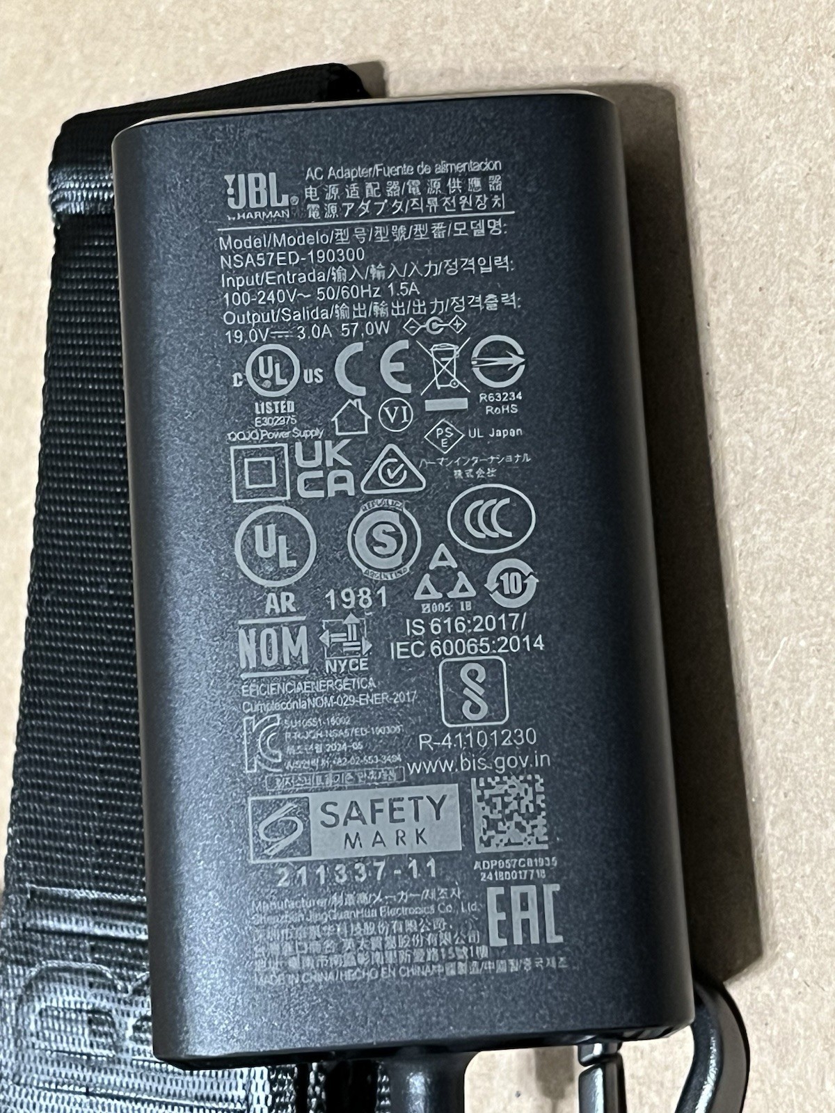 Genuine JBL Xtreme 2 Speaker Strap & Power Adapter Charger Pair Original NEW