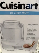 NEW - Cuisinart ICE-21 1.5 Quart Frozen Yogurt Ice Cream & Sorbet Maker White