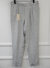 Men Suitsupply Pants Grey 100 Pure Linen Size EU48 UK/US38