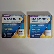 Lot of 2 Nasonex 2x120 Twin Pack 4 Hour Allergy + Congestion 480 Sprays EXP 3/26