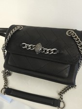 Borsa Kurt Geiger donna Kensington testa di aquila strass pelle nera tracolla