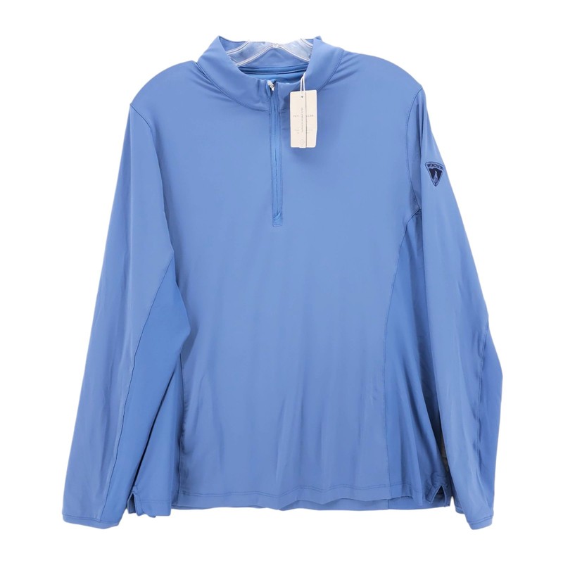 NWT PETER MILLAR Sun Protection 1/4 Zip Shirt Storm Blue Worcester Logo Women XL