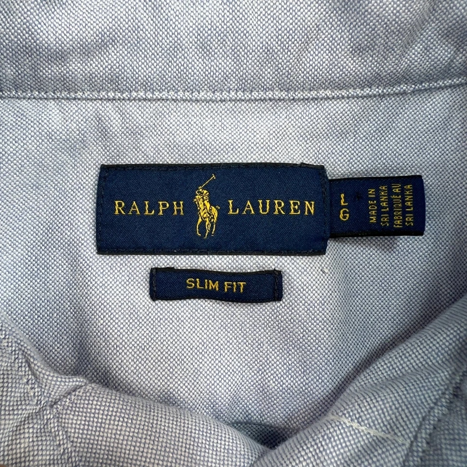 Camisa Ralph Lauren Hombre Grande Azul Manga Larga Bordada Velero Bandera Náutica Foto 4 de 4