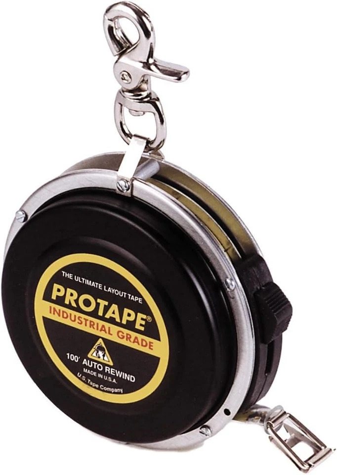 Professional Grade Auto-Rewind Measuring Tape - 100' Length with Engineer's Hook - Image 3 of 4