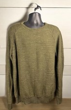 L.L.Bean Organic Cotton Crew Sweater Men  s Size Large 510586 Heather Olive Green
