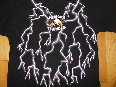Vtg 90s AMERICAN THUNDER Eagle Ride Lightning Single Stitch Vtg 90s AMERICAN THUNDER Eagle Ride Lightning Single Stitch