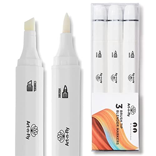 Alcohol Colorless Blender Marker Pack of 3 Dual Tip Alcohol Markers Set Color...