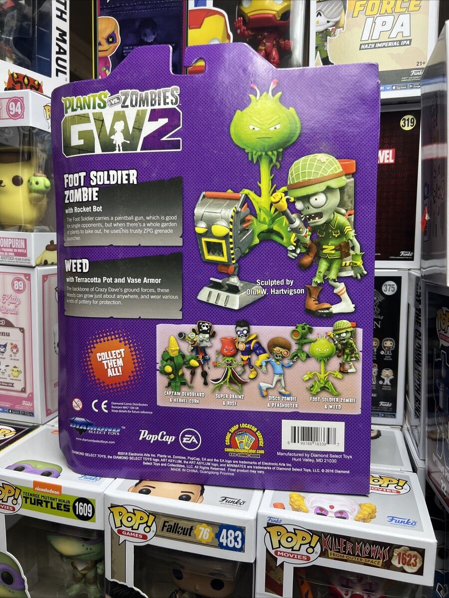 2016 Plants Vs Zombies Foot Soldier Zombie Figure w/ weed 2016 Plants Vs Zombies Foot Soldier Zombie Figure w/ weed