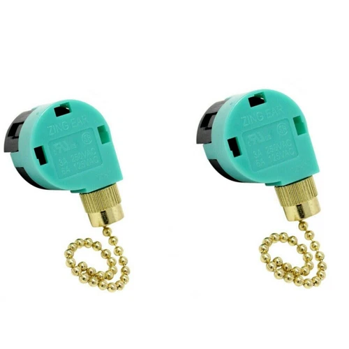 For ZING EAR ZE-268S6 Pull Chain Switch 4Wire 3 Speed Ceiling Fan Switch 6A 125V - Picture 9 of 12