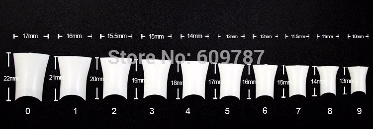 20pcs set Flared Pointed Square Shaped Curved False Tips Fake Acrylic Nails - Image 2 of 4