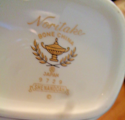 Noritake Shenandoah 9729 set of Creamer & Sugar Bowl with Lid Bone
