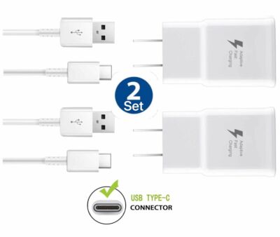 2xSet Fast Charge USB Wall Charger Type-C Cable Samsung Galaxy A20 A30 A50