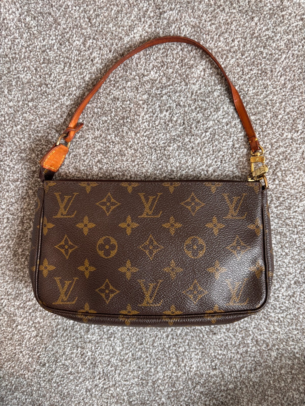 Louis Vuitton Pochette Accessoires Shoulder Bag Brown Monogram Canvas, 2000