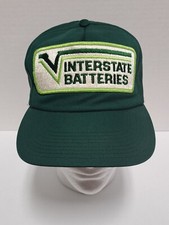 Vintage Interstate Batteries Large Patch Full Foam Trucker Hat Made In USA OSFA