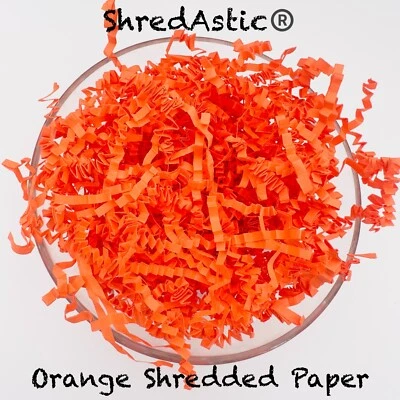 ShredAstic® Shredded Paper Orange Halloween Crinkle Cut Zig Zag Gift Packaging