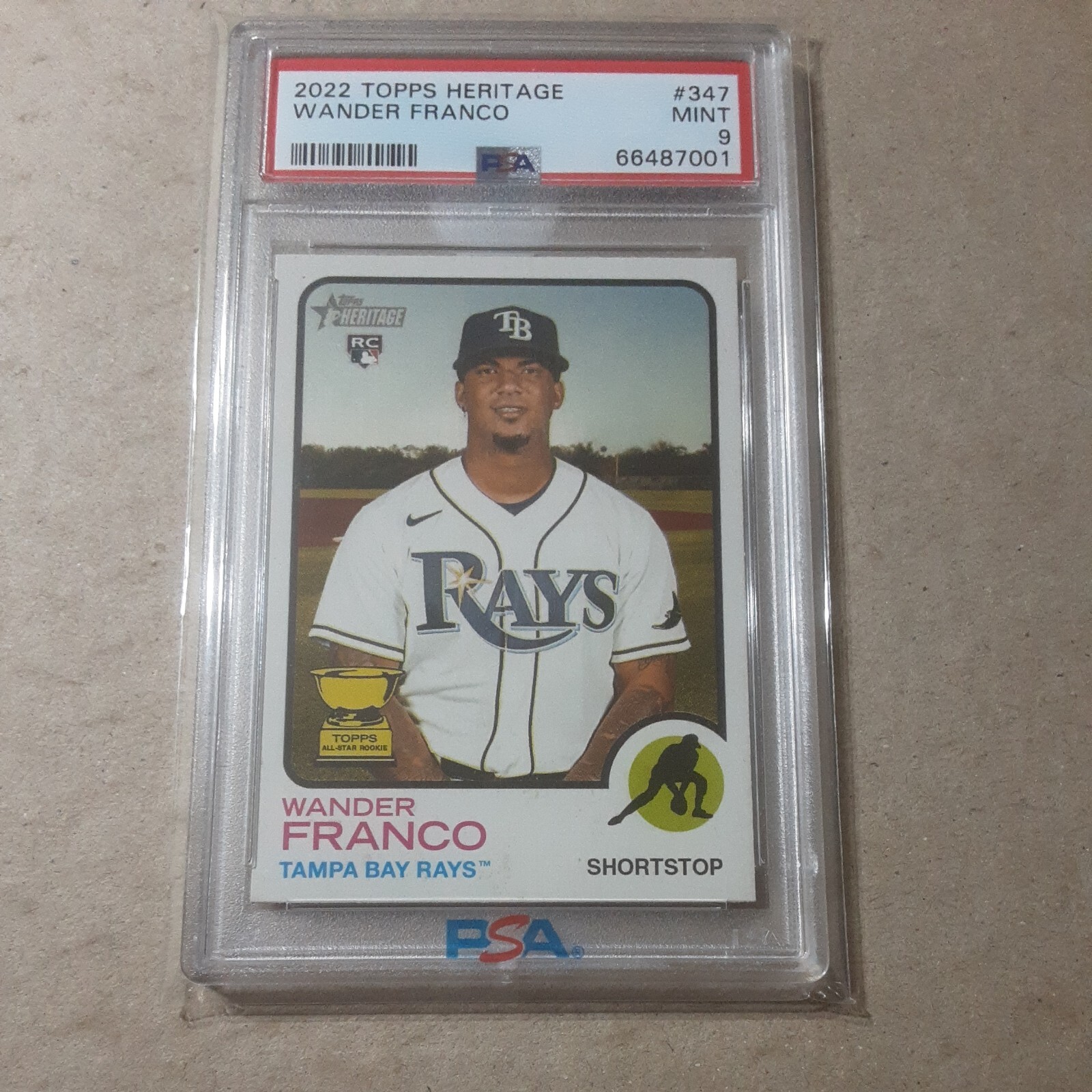 2022 Topps Heritage WANDER FRANCO Chrome /999 Rookie RC #347 PSA 9