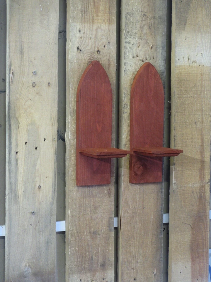 Pair of rustic gothic wall sconce tea light, candle, votive, Flower Pot holder - Image 3 of 3