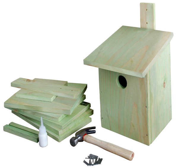 Bastelsatz Nistkasten Bausatz Bastelset Kinder Vogelhaus Basteln Kohlmeise Holz-image