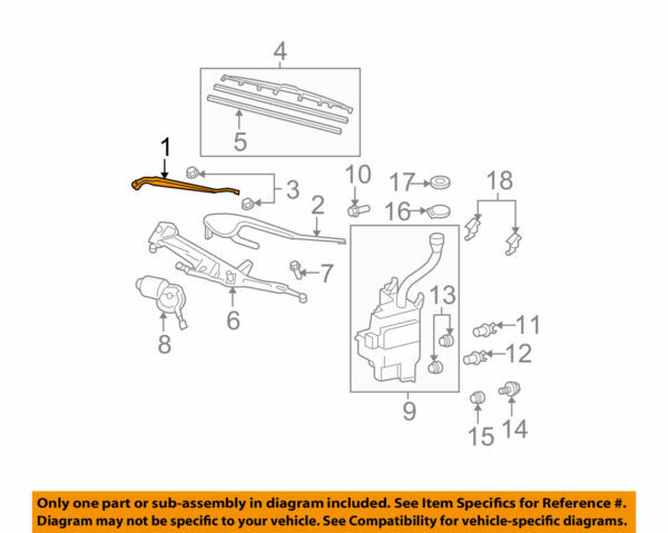 85211-48080 Toyota Arm, front wiper, rh 8521148080, New Genuine 