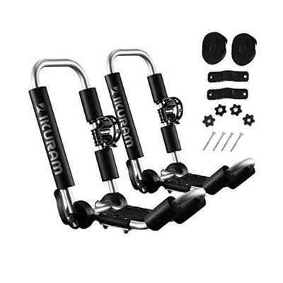  Kayak/Surf/Ski Roof Carrier Rack of J-Style Folding Universal Field & 2pcs