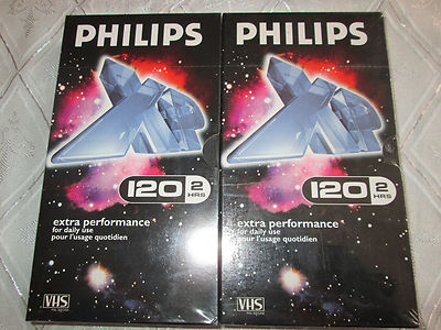 AUSTRIAN PHILIPS XP 120 2 HRS VHS VIDEO CASSETTES NEW SEALED