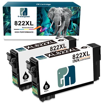 2 Pack 822XL Ink Compatible for Epson WorkForce Pro WF-3820 WF-4834 Printer