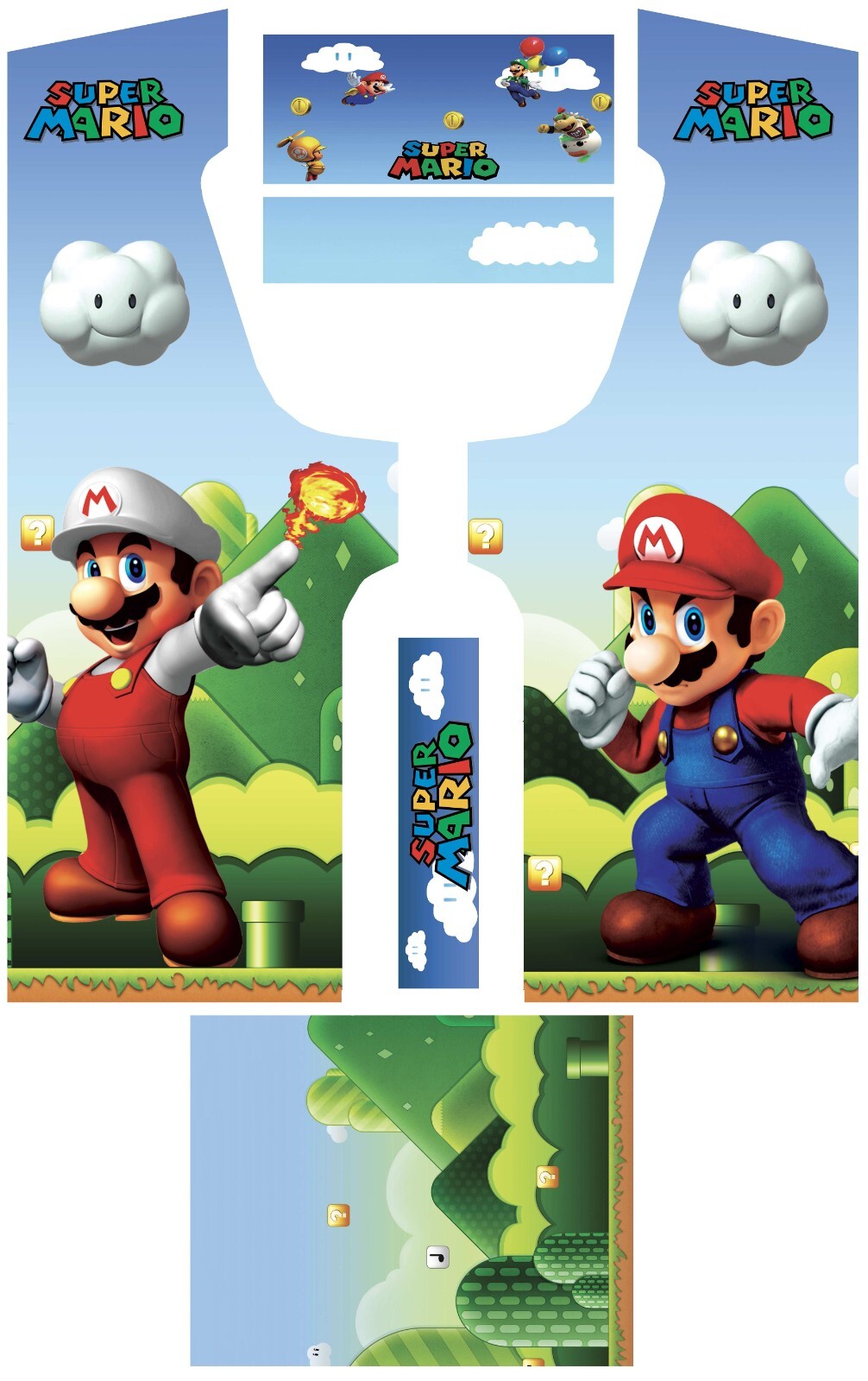 Stickers Mario borne d'arcade XL décoration murale et meuble retrogaming