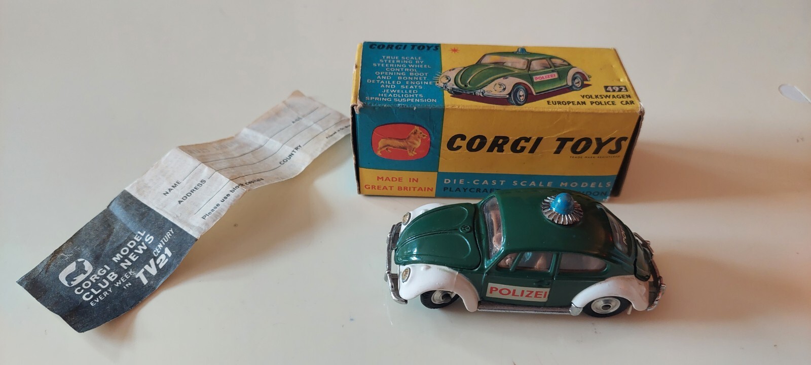 Boîte Reproduction Corgi Toys 492 Volkswagen Police Car - Vide, Neuf