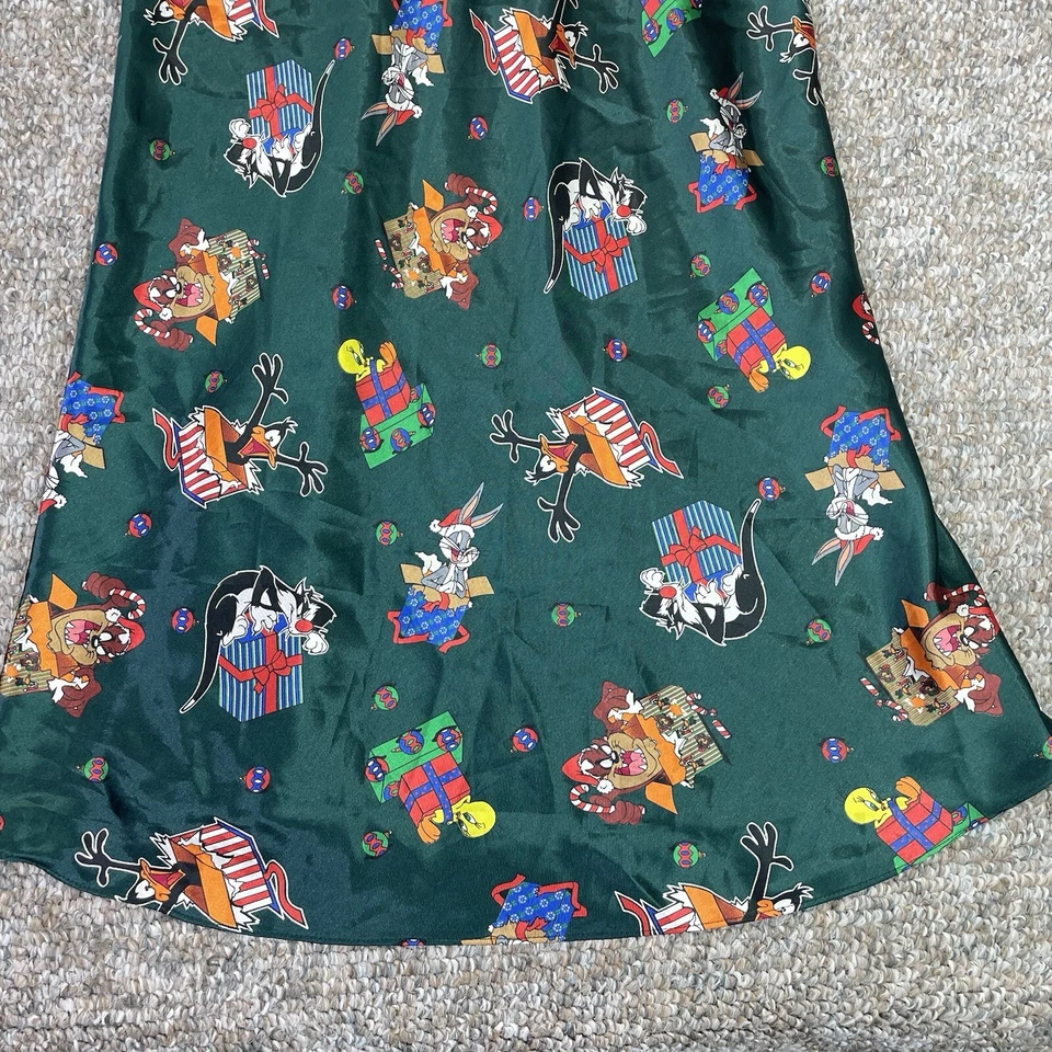 Vestido de noche vintage de Navidad Looney Tunes para mujer pijama satinado talla grande años 90’s Foto 2 de 4