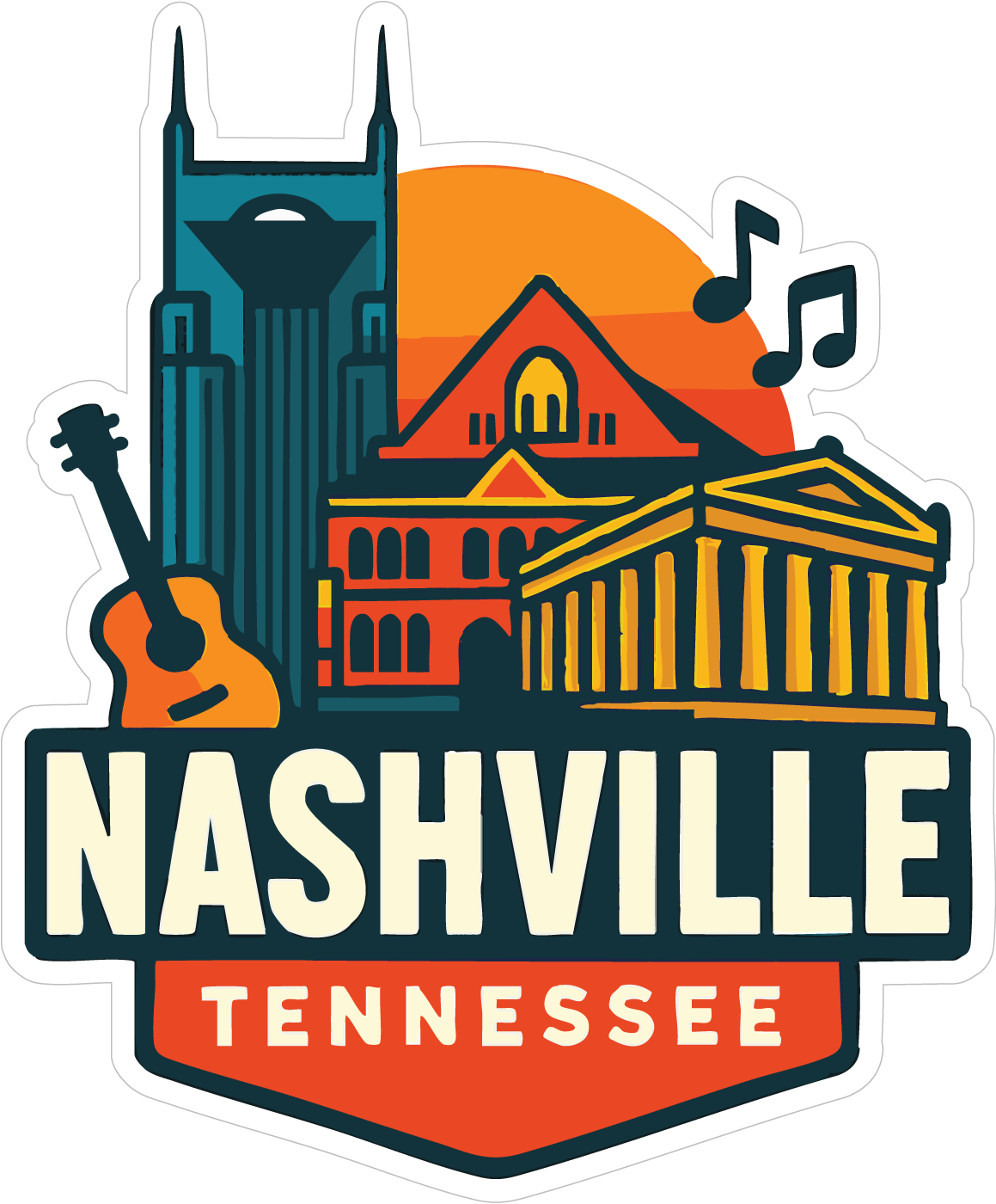 Nashville Sticker Decal Vinyl Die-Cut City Skyline Landmark Design