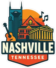 Nashville Sticker Decal Vinyl Die-Cut City Skyline Landmark Design