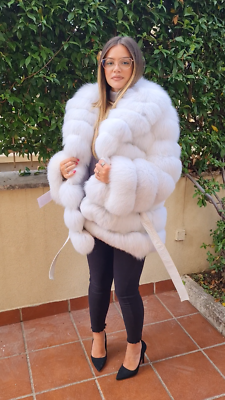 JACKET POLAR FOX FUR COAT FUCHS PELZMANTEL FOURRURE RENARD