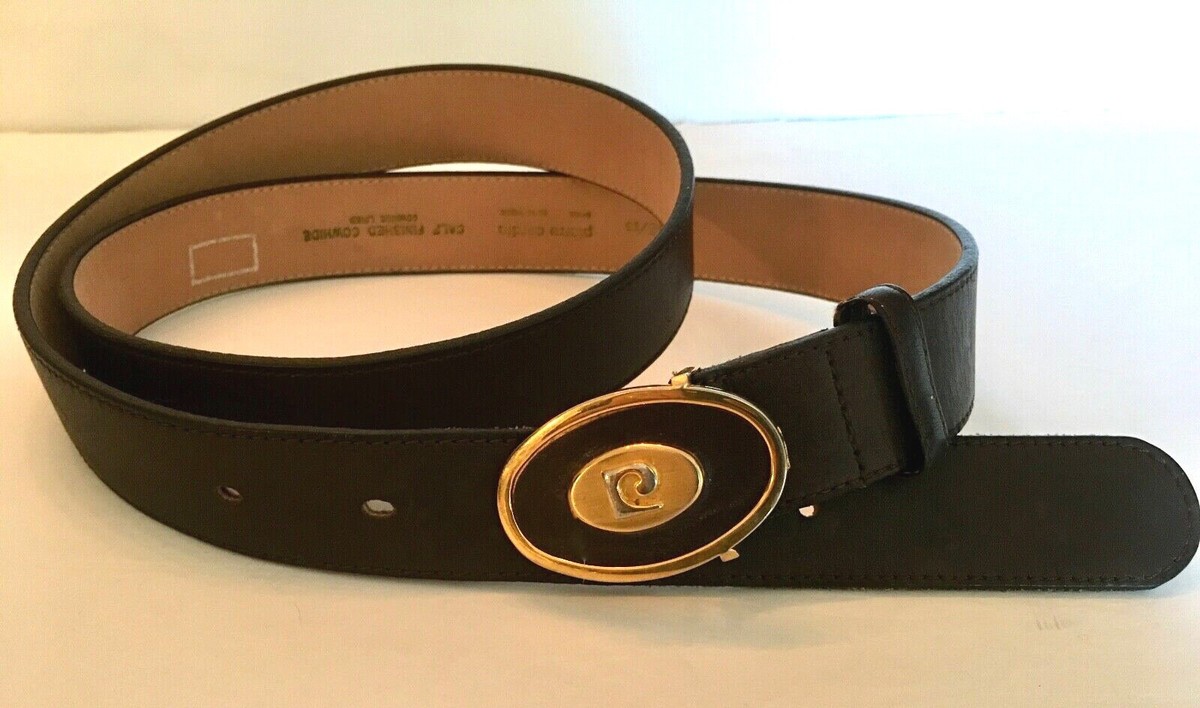 Pierre Cardin Vintage Dark Brown Leather Belt 38/95 Made in  display picture 2