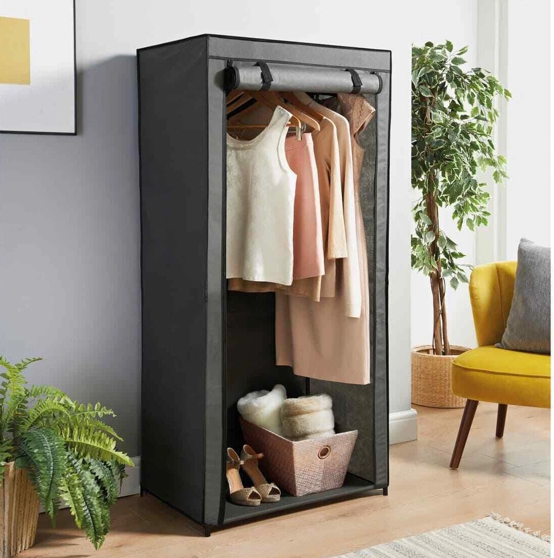 Canvas wardrobe on sale with doors