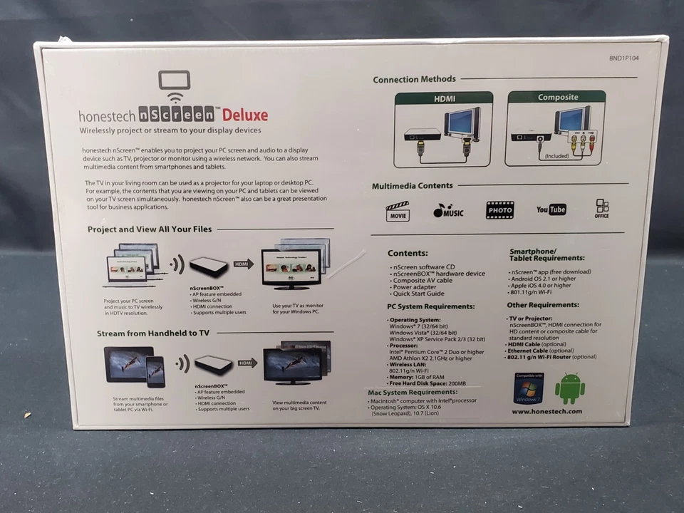 NEW Honestech nScreen Deluxe Wirelessly Project or Stream to Display Devices - Image 2 of 4