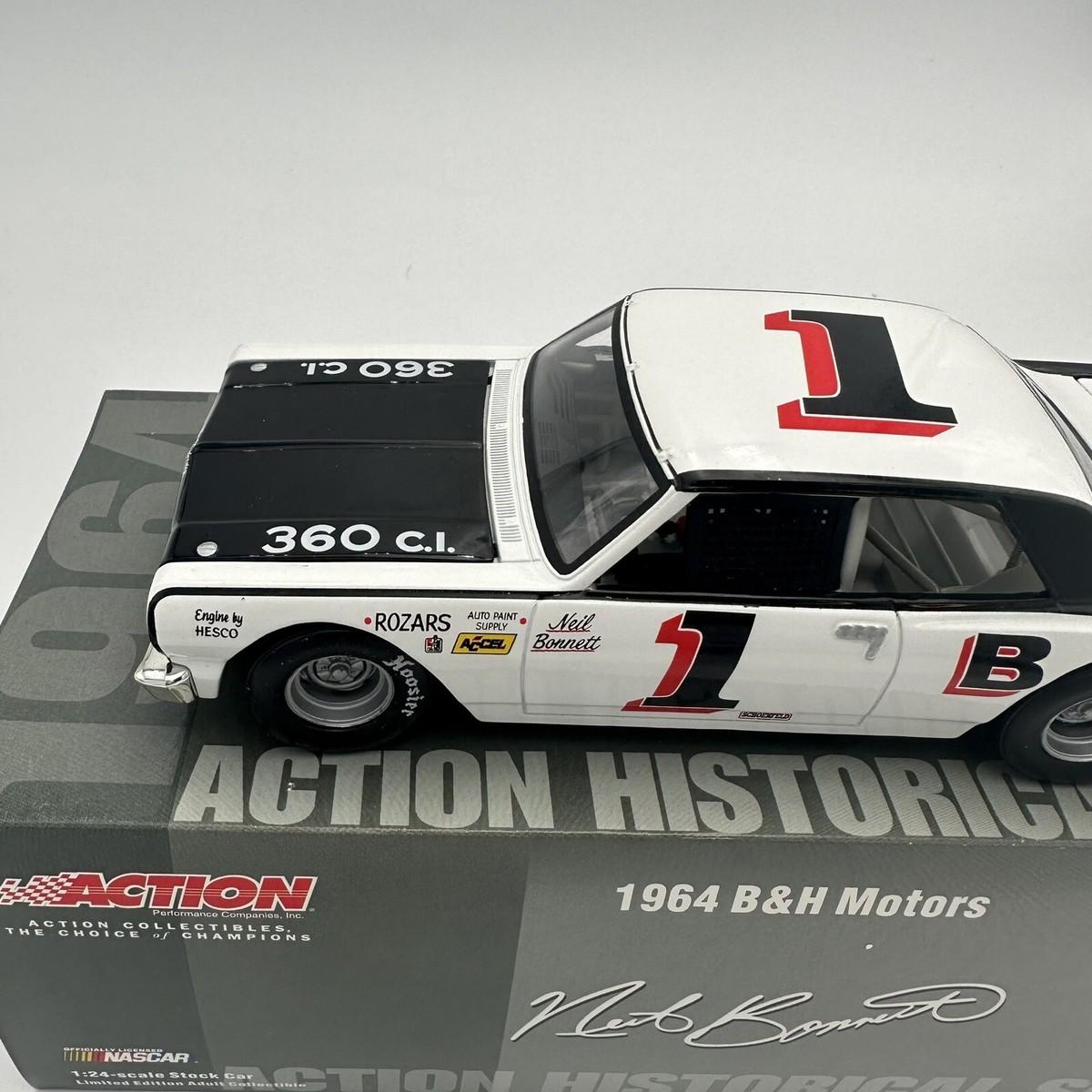 Action 1:24 1964 Neil Bonnett #1 B & H Motors Chevelle Clear Windo