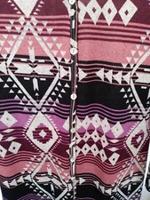 Woman's ABOUT A GIRL Hi Low Dress TUNIC MED AZTEC BOHO TRIBAL GEOMETRIC SHEER