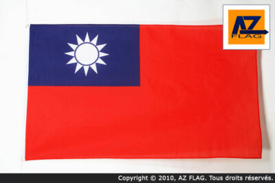 AZ FLAG Tischflagge Taiwan 22x15cm - Metall Sockel Satin Flagge Für Innendekoration