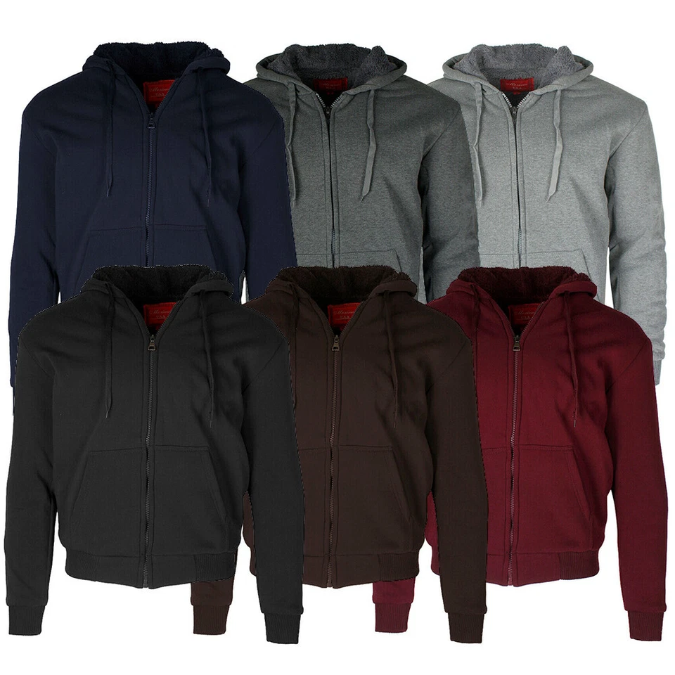 Sudadera con capucha Maximos 5008 Sherpa forrada manga larga cremallera completa para hombre