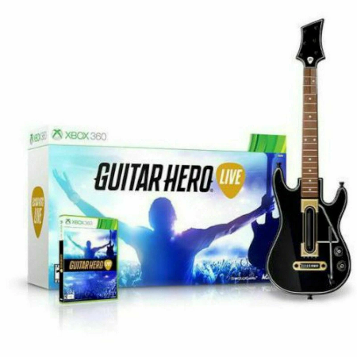 NEW Microsoft XBOX 360 Guitar Hero Live Game & Guitar Bundle