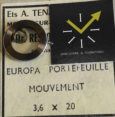 Ressort Pour Réveil Europa 00 – Neuf Sans Étiquette – Acier Français – Gris