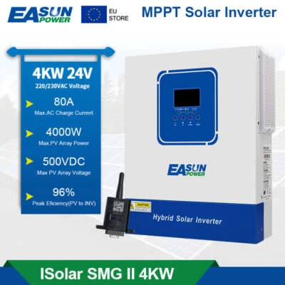 Easun 4000W 24V Solar Wechselrichter Off Grid mit MPPT 100A PV 60-500VDC WIFI